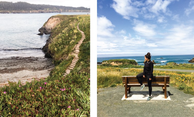 Enjoying hiking around the Mendocino coast